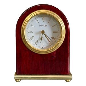 Danbury Clock Company Mahogany Mantle Clock With German Quartz Movements
